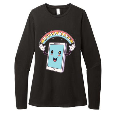 Cute Funny Dopamine Cellphone Womens CVC Long Sleeve Shirt