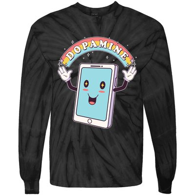 Cute Funny Dopamine Cellphone Tie-Dye Long Sleeve Shirt
