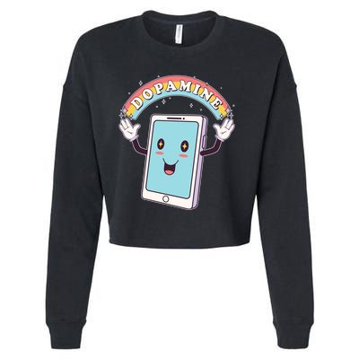 Cute Funny Dopamine Cellphone Cropped Pullover Crew