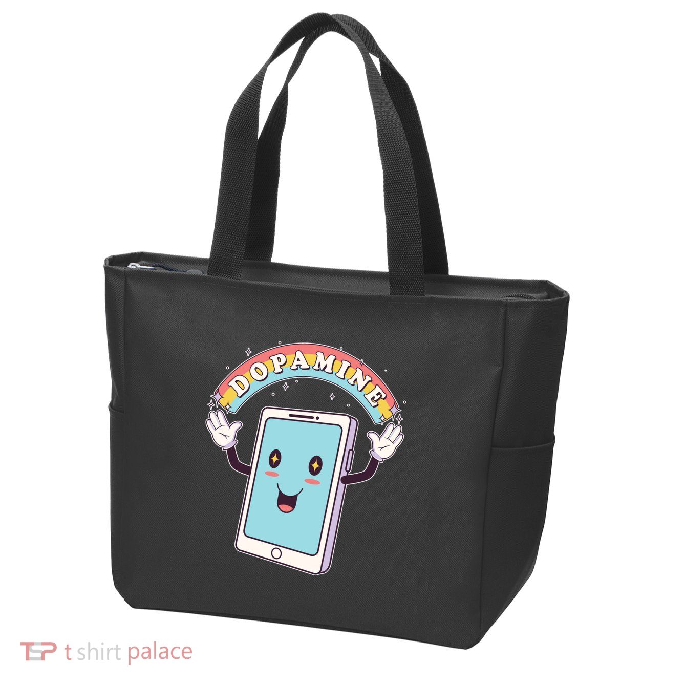 Cute Funny Dopamine Cellphone Zip Tote Bag