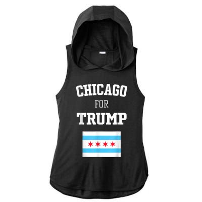 Chicago For Donald Trump SupporterS Design Ladies PosiCharge Tri-Blend Wicking Draft Hoodie Tank