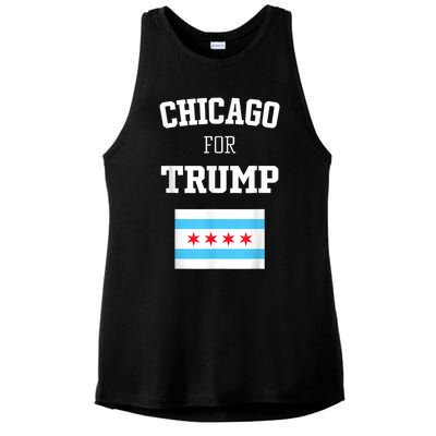 Chicago For Donald Trump SupporterS Design Ladies PosiCharge Tri-Blend Wicking Tank