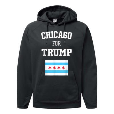 Chicago For Donald Trump SupporterS Design Performance Fleece Hoodie