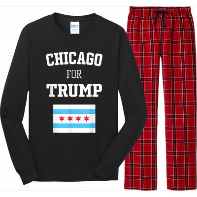 Chicago For Donald Trump SupporterS Design Long Sleeve Pajama Set