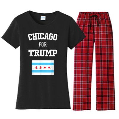 Chicago For Donald Trump SupporterS Design Women's Flannel Pajama Set