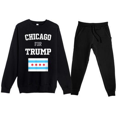 Chicago For Donald Trump SupporterS Design Premium Crewneck Sweatsuit Set