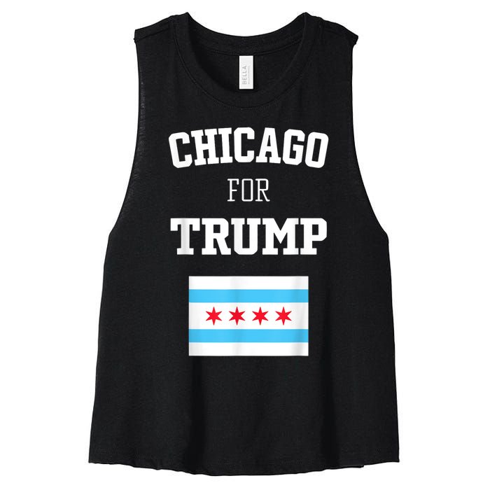 Chicago For Donald Trump SupporterS Design Women's Racerback Cropped Tank