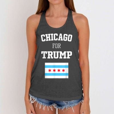 Chicago For Donald Trump SupporterS Design Women's Knotted Racerback Tank