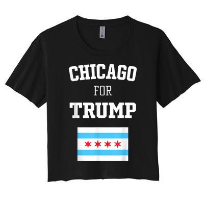 Chicago For Donald Trump SupporterS Design Women's Crop Top Tee