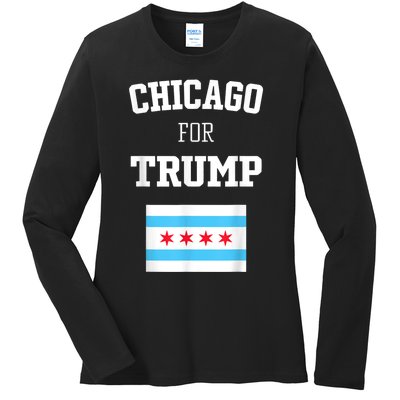 Chicago For Donald Trump SupporterS Design Ladies Long Sleeve Shirt