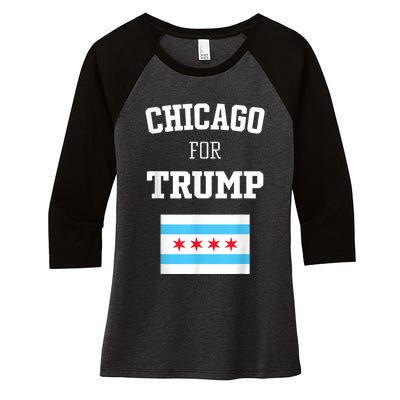 Chicago For Donald Trump SupporterS Design Women's Tri-Blend 3/4-Sleeve Raglan Shirt