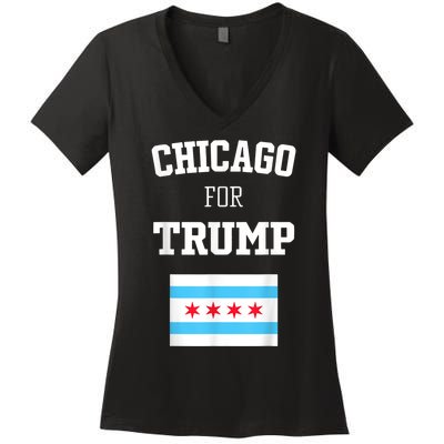 Chicago For Donald Trump SupporterS Design Women's V-Neck T-Shirt