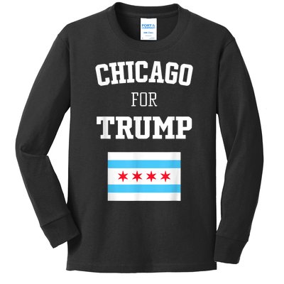 Chicago For Donald Trump SupporterS Design Kids Long Sleeve Shirt