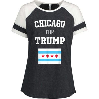 Chicago For Donald Trump SupporterS Design Enza Ladies Jersey Colorblock Tee