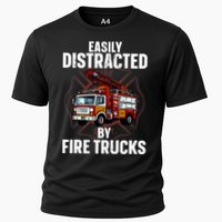Cute Firefighter Design For Fireman Fire Truck Cooling Performance Crew T-Shirt