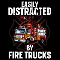 Cute Firefighter Design For Fireman Fire Truck Cooling Performance Crew T-Shirt