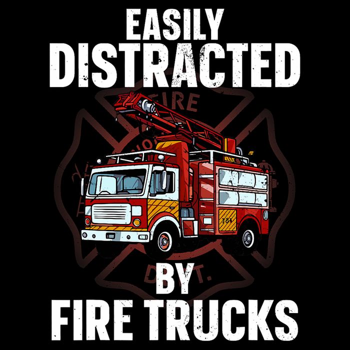 Cute Firefighter Design For Fireman Fire Truck Cooling Performance Crew T-Shirt