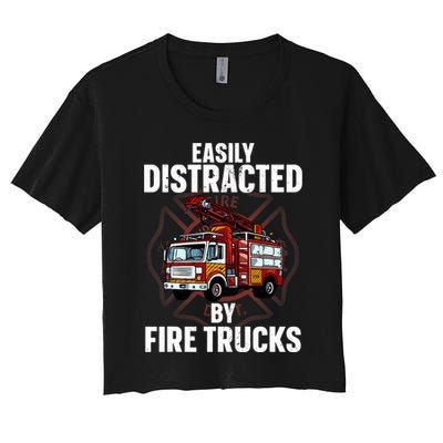 Cute Firefighter Design For Fireman Fire Truck Crop Top