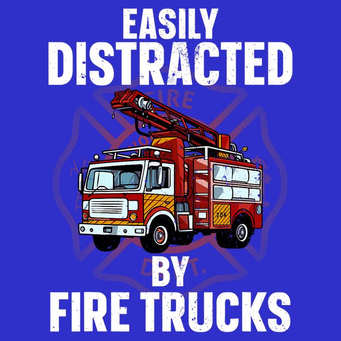 Cute Firefighter Design For Fireman Fire Truck V-Neck T-Shirt