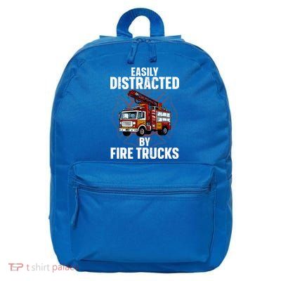Cute Firefighter Design For Fireman Fire Truck 16 in Basic Backpack