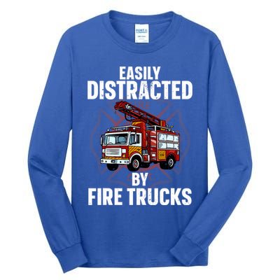 Cute Firefighter Design For Fireman Fire Truck Tall Long Sleeve T-Shirt