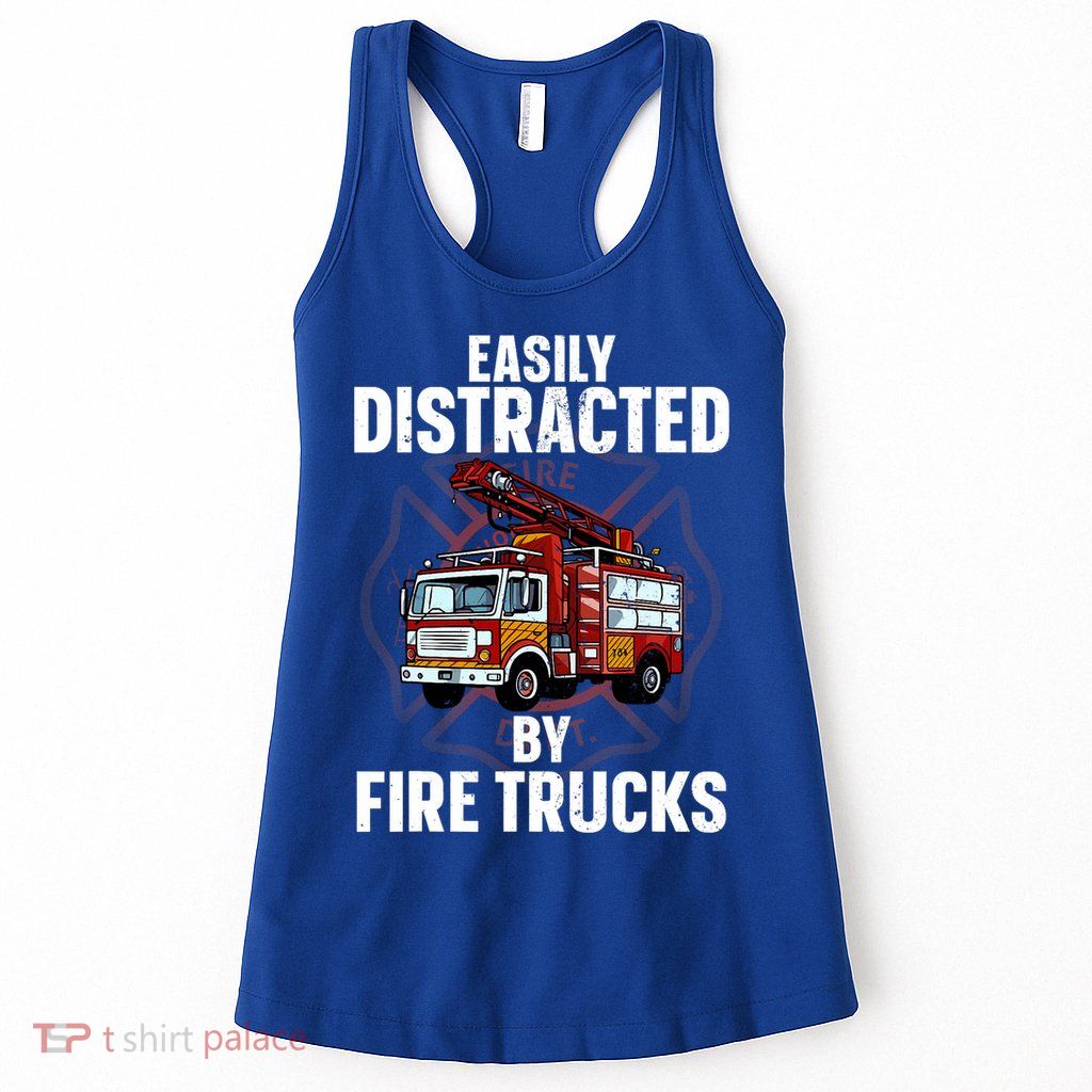 Cute Firefighter Design For Fireman Fire Truck Womens Tank Top