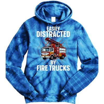 Cute Firefighter Design For Fireman Fire Truck Tie Dye Hoodie