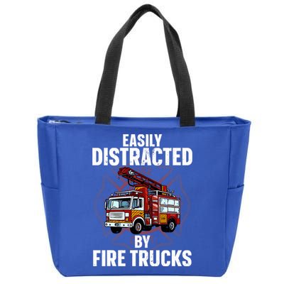 Cute Firefighter Design For Fireman Fire Truck Zip Tote Bag