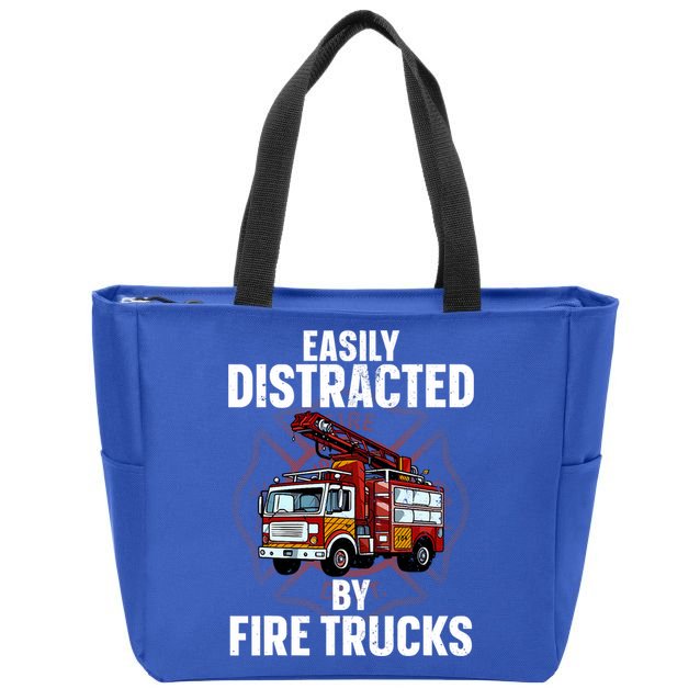 Cute Firefighter Design For Fireman Fire Truck Zip Tote Bag