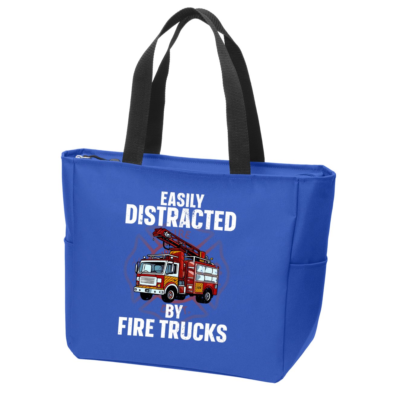 Cute Firefighter Design For Fireman Fire Truck Zip Tote Bag