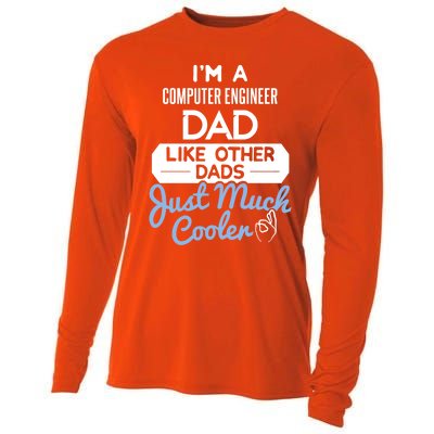 Cool Fathers Day Gift Computer Engineer Dad Gift Cooling Performance Long Sleeve Crew