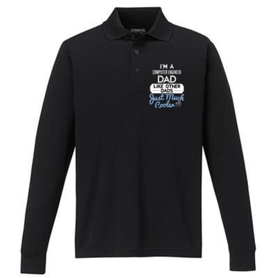 Cool Fathers Day Gift Computer Engineer Dad Gift Performance Long Sleeve Polo