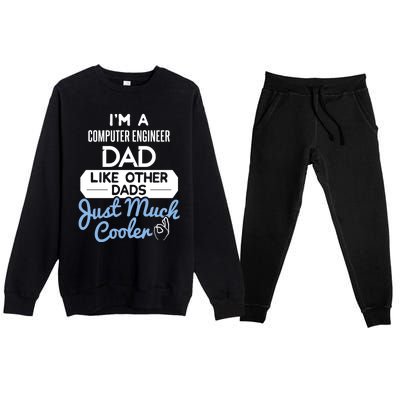 Cool Fathers Day Gift Computer Engineer Dad Gift Premium Crewneck Sweatsuit Set