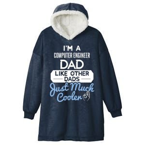 Cool Fathers Day Gift Computer Engineer Dad Gift Hooded Wearable Blanket