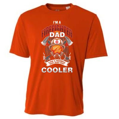 Cool Firefighter Dad Great Gift Fire Fathers Day Gift Funny Gift Cooling Performance Crew T-Shirt