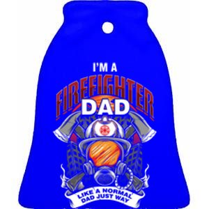 Cool Firefighter Dad Great Gift Fire Fathers Day Gift Funny Gift Ceramic Bell Ornament