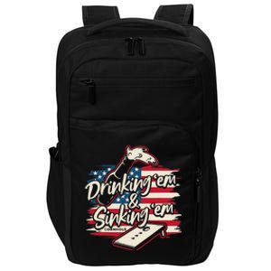 Cornholes For Drinking Em Sinking Em 4th of July Impact Tech Backpack