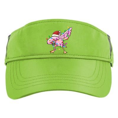 Cute Flamingo Dabbing Christmas Lights Xmas Santa Hat Gift Adult Drive Performance Visor