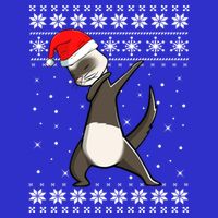 Cute Ferret Dabbing Dance Ugly Sweater Christmas Pajamas Gift 16 in Basic Backpack