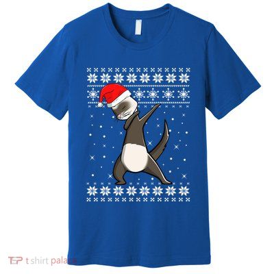 Cute Ferret Dabbing Dance Ugly Sweater Christmas Pajamas Gift Premium T-Shirt