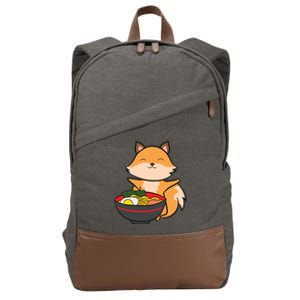 Cute Fox Eating Ra Love Ra And Foxes Cotton Canvas Backpack