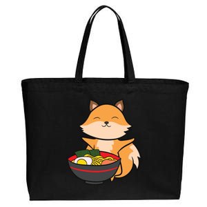 Cute Fox Eating Ra Love Ra And Foxes Cotton Canvas Jumbo Tote