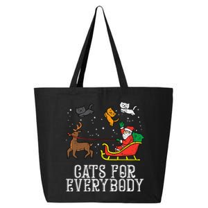 Cats For Everybody Christmas Cat Funny Xmas Santa 25L Jumbo Tote