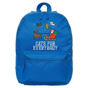 Cats For Everybody Christmas Cat Funny Xmas Santa 16 in Basic Backpack