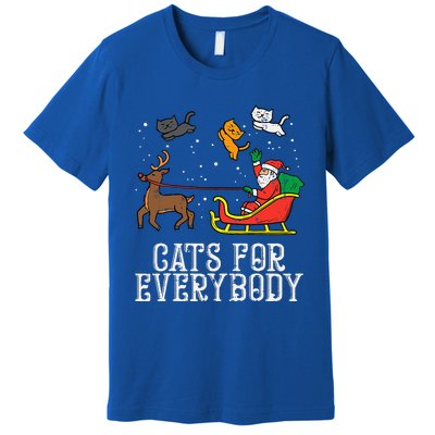 Cats For Everybody Christmas Cat Funny Xmas Santa Premium T-Shirt