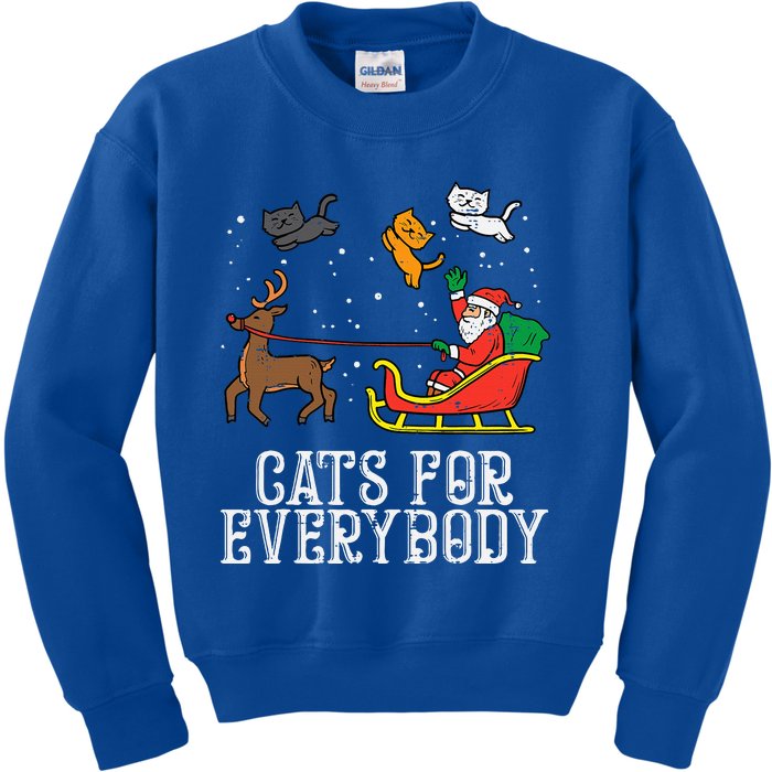 Cats For Everybody Christmas Cat Funny Xmas Santa Kids Sweatshirt