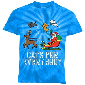 Cats For Everybody Christmas Cat Funny Xmas Santa Kids Tie-Dye T-Shirt