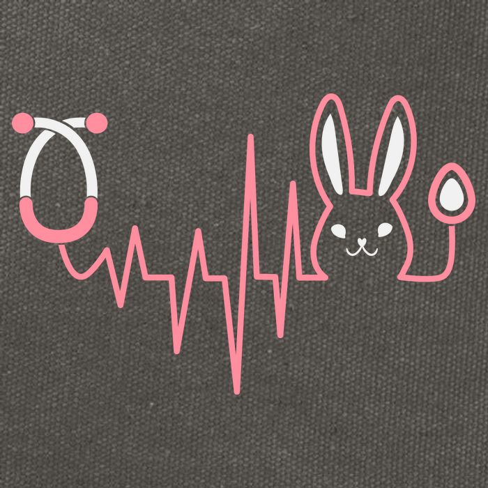 Cute Funny Easter Bunny Heart Beat Stethoscope Cotton Canvas Backpack
