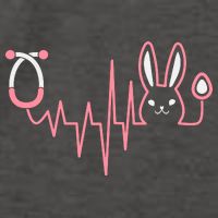 Cute Funny Easter Bunny Heart Beat Stethoscope Vector Backpack