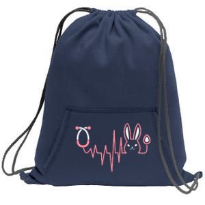 Cute Funny Easter Bunny Heart Beat Stethoscope Sweatshirt Cinch Pack Bag